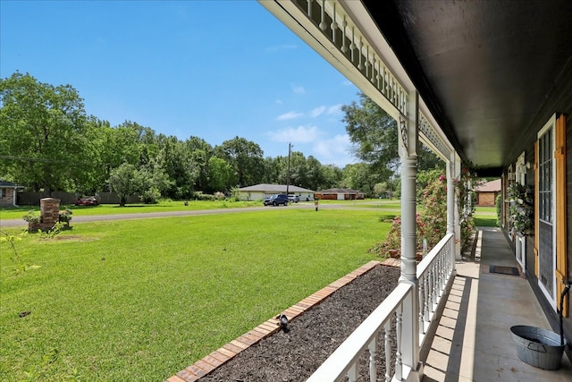 view of yard featuring a porch