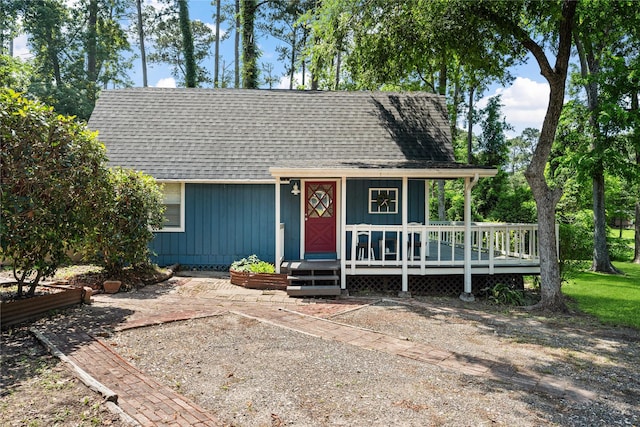 view of front of home featuring roof with shingles
