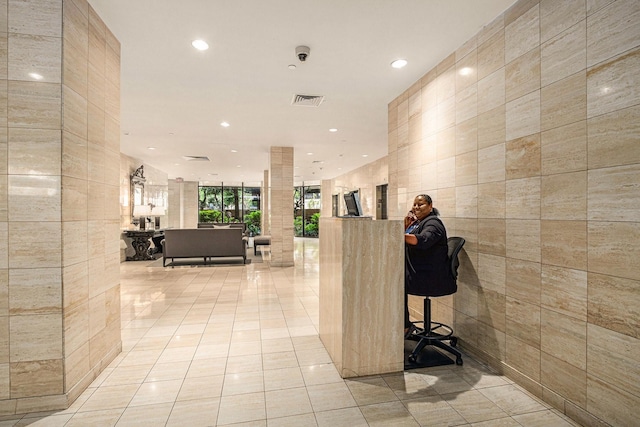 reception featuring visible vents
