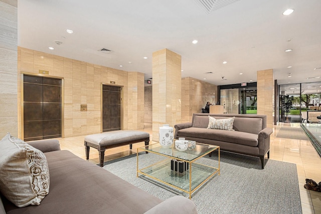 lobby featuring visible vents