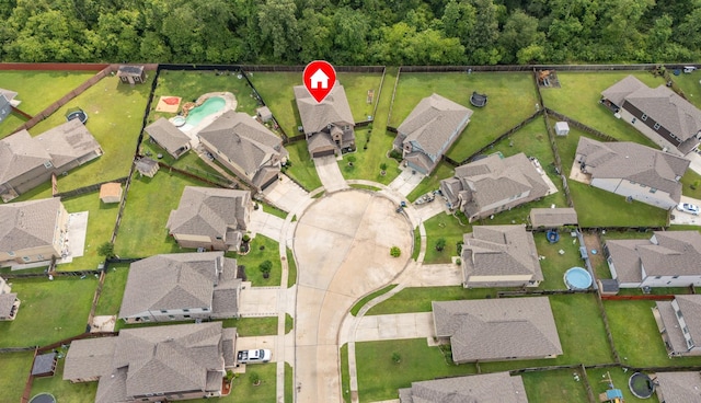 drone / aerial view with a residential view