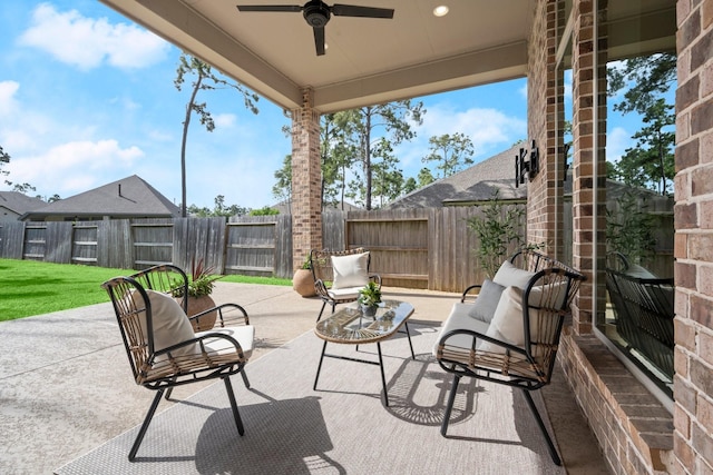 16711 Arboleda Dr, Humble, TX 77346 - view of patio with ceiling fan