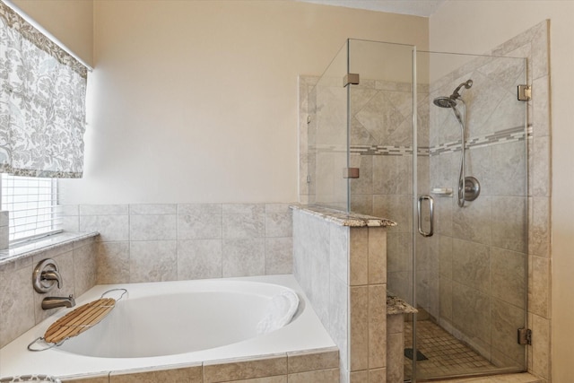 13907 Carrington Ln, Cypress, TX 77429 - full bathroom featuring a stall shower and a garden tub