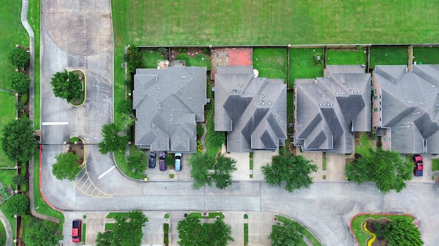 drone / aerial view with a residential view