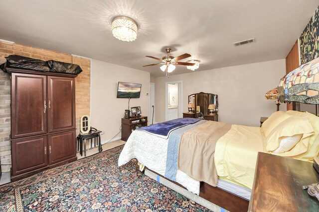 200 Old Bridge Lk, Houston, TX 77069 - bedroom featuring carpet floors, a ceiling fan, and visible vents