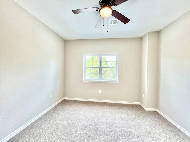 5602 Hirondel St A/B, Unit A/B Houston, TX 77033 - carpeted spare room with a ceiling fan, visible vents, and baseboards
