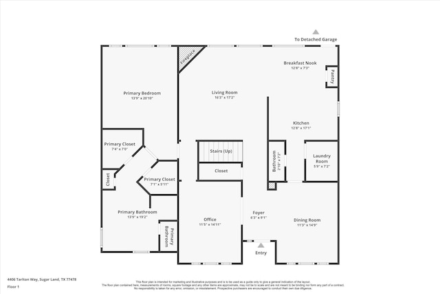 4406 Tarlton Way, Sugar Land, TX 77478 - home floor plan