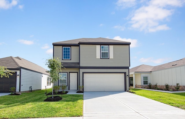 8113 Burnt Orchid Dr, Houston, TX 77016 - traditional-style home with driveway, a garage, and a front yard