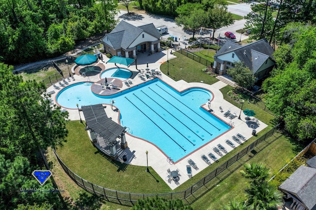 birds eye view of property