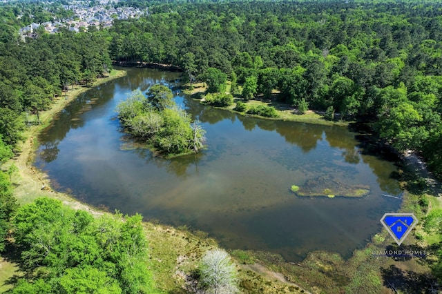 water view with a wooded view