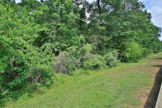 view of landscape featuring a wooded view