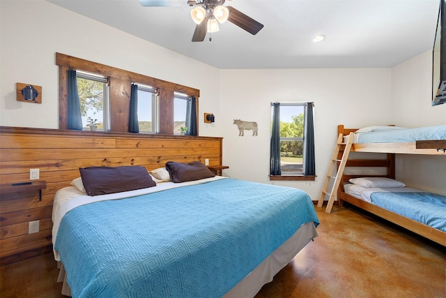 bedroom with a ceiling fan