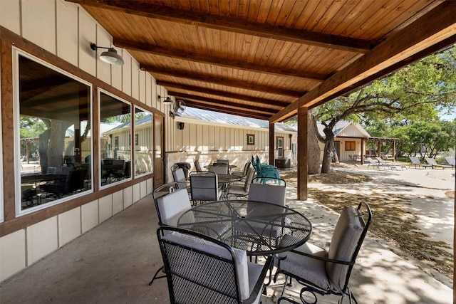 view of patio / terrace featuring outdoor dining space and central AC unit