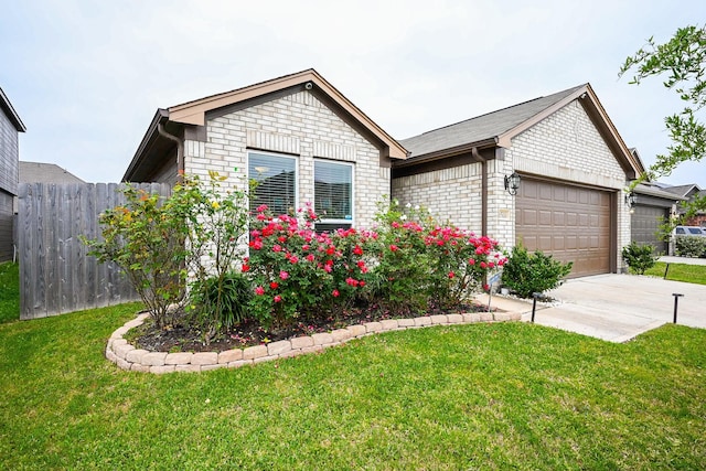15111 Longleaf Forest Dr, Houston, TX 77090 - ranch-style home featuring brick siding, fence, a front yard, and an attached garage