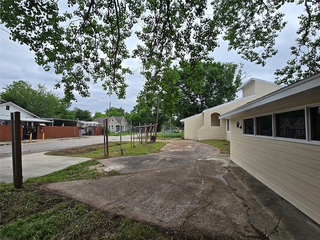 view of yard with fence