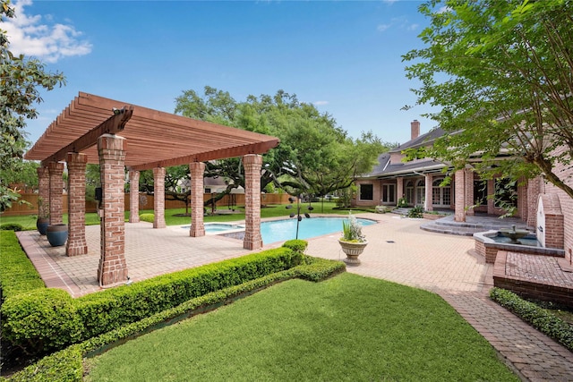 2 Wexford Ct, Piney Point Village, TX 77024 - view of pool with a pergola and a patio area