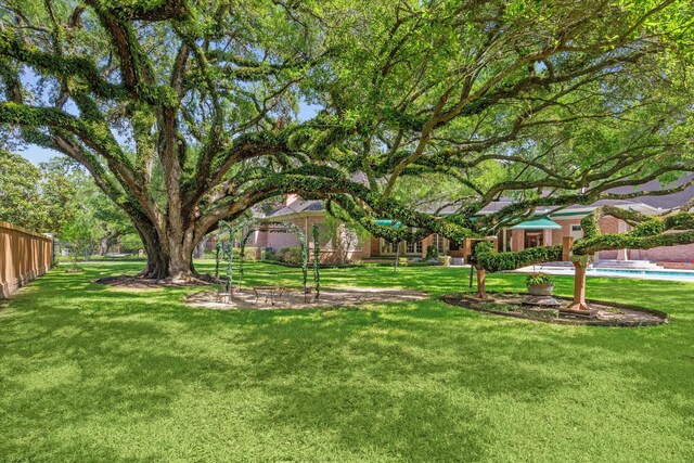 2 Wexford Ct, Piney Point Village, TX 77024 - view of yard featuring an outdoor pool
