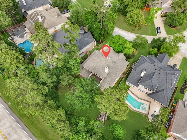 aerial view featuring a residential view
