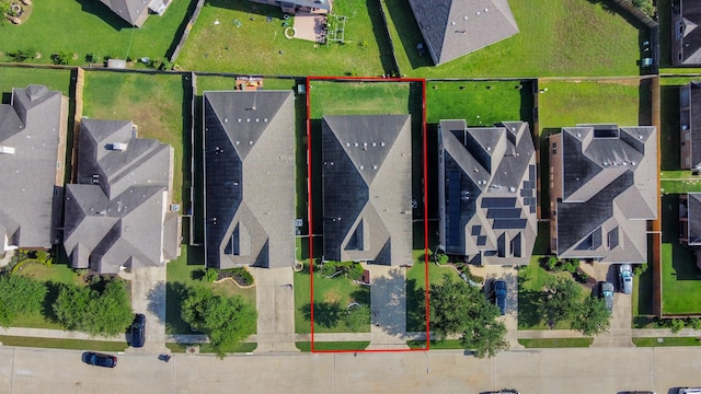 drone / aerial view with a residential view