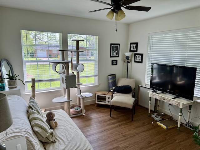 211 Southern Oaks Dr, Lake Jackson, TX 77566 - living room with wood finished floors and a ceiling fan