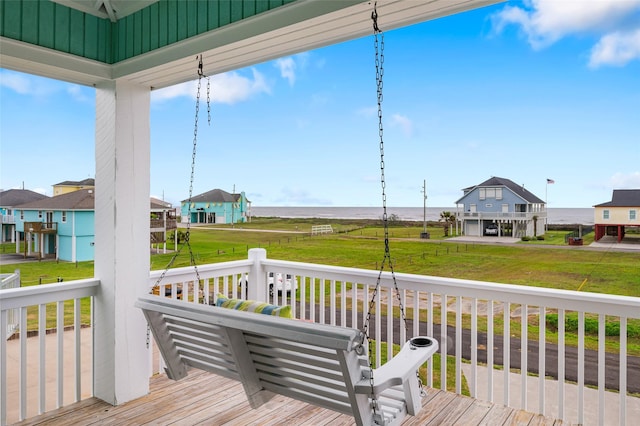3347 Prides Way, Crystal Beach, TX 77650 - wooden deck featuring a yard