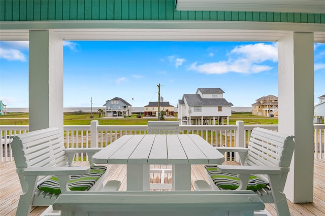 3347 Prides Way, Crystal Beach, TX 77650 - wooden terrace featuring a residential view
