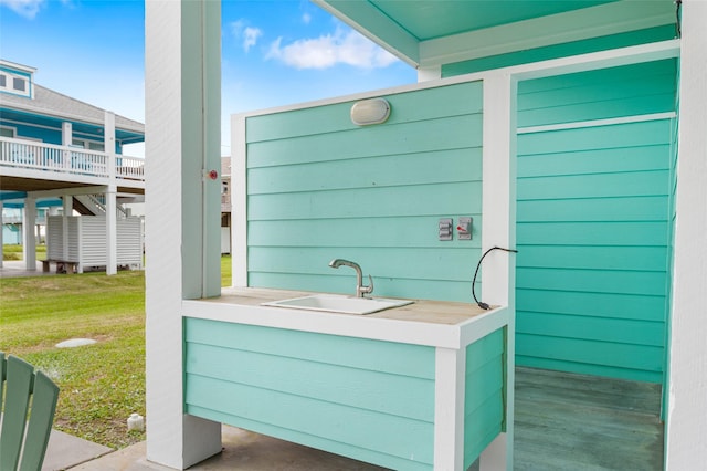 3347 Prides Way, Crystal Beach, TX 77650 - view of patio featuring a sink