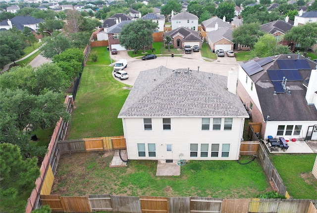 bird's eye view with a residential view