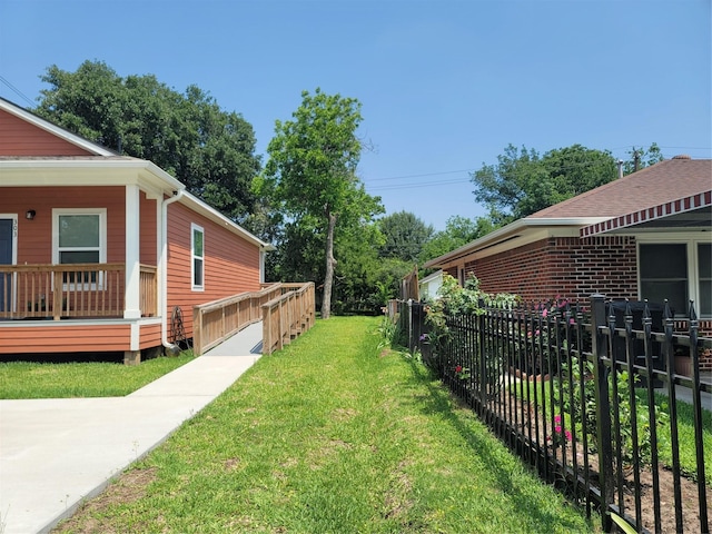 view of yard featuring fence