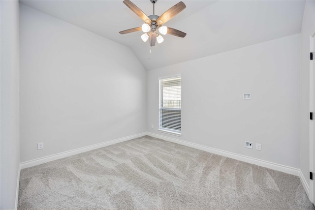 9306 Eckert Rd, Iowa Colony, TX 77583 - carpeted spare room with ceiling fan, lofted ceiling, and baseboards