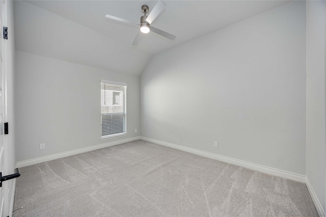 9306 Eckert Rd, Iowa Colony, TX 77583 - unfurnished room with lofted ceiling, ceiling fan, baseboards, and carpet floors