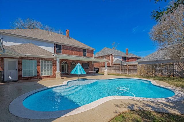 1510 Pecan Trace Ct, Sugar Land, TX 77479 - view of swimming pool with fence, a fenced in pool, and a patio area