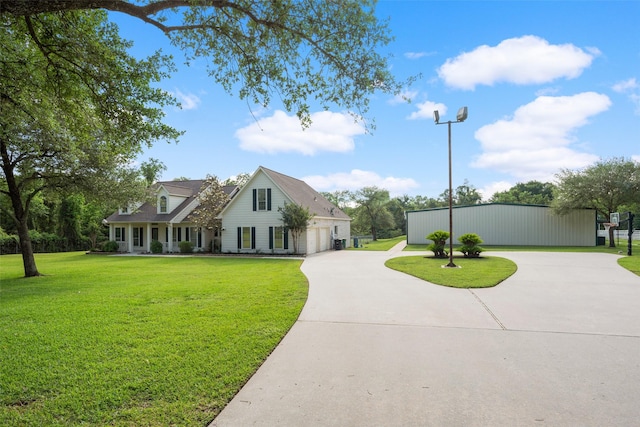 331 Moonshine Hill Rd, Houston, TX 77338 - view of front facade with curved driveway, a garage, and a front yard