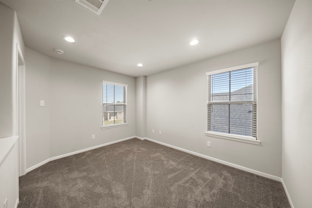 9993 Mountain Lion Ln, Magnolia, TX 77354 - unfurnished room with recessed lighting, visible vents, carpet floors, and baseboards