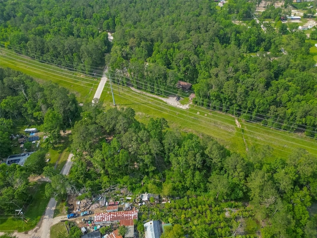 bird's eye view with a forest view