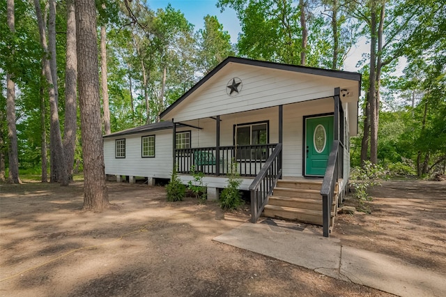 view of front of home with a porch