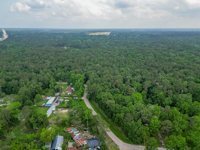 aerial view with a forest view