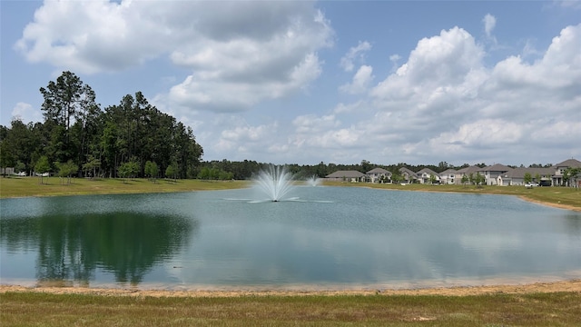 view of water feature with a residential view