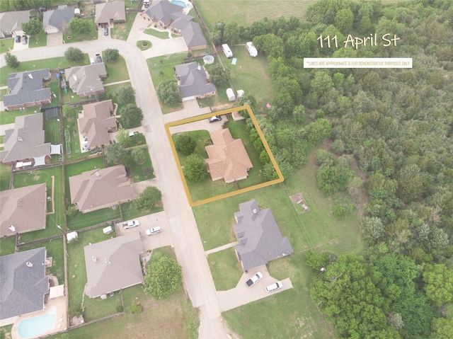 birds eye view of property featuring a residential view