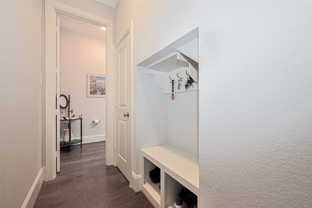 8820 Ashbloom Ln, Houston, TX 77080 - mudroom with dark wood finished floors and baseboards