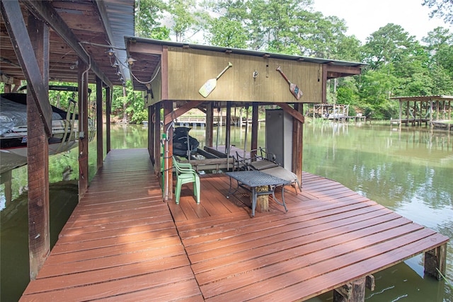 70 Lower Cove Dr, Point Blank, TX 77364 - dock with boat lift and a water view