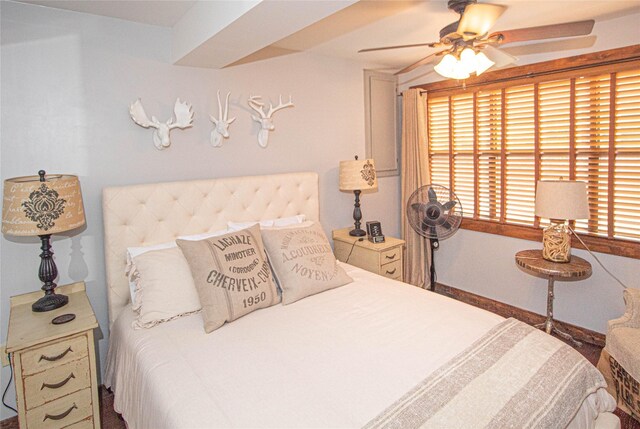 70 Lower Cove Dr, Point Blank, TX 77364 - bedroom featuring a ceiling fan and baseboards
