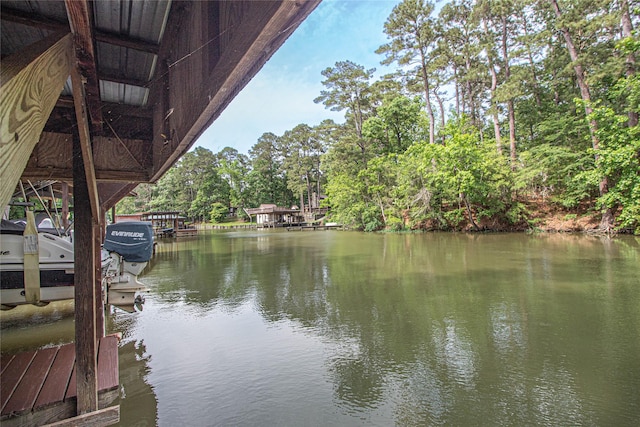 70 Lower Cove Dr, Point Blank, TX 77364 - dock area with a water view and view of scattered trees