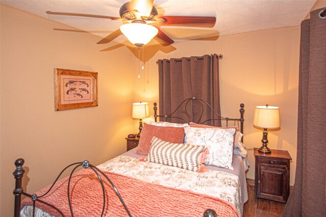 70 Lower Cove Dr, Point Blank, TX 77364 - bedroom featuring wood finished floors and ceiling fan