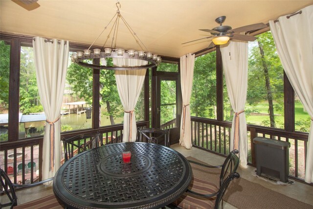 70 Lower Cove Dr, Point Blank, TX 77364 - sunroom / solarium featuring ceiling fan and outdoor dining area