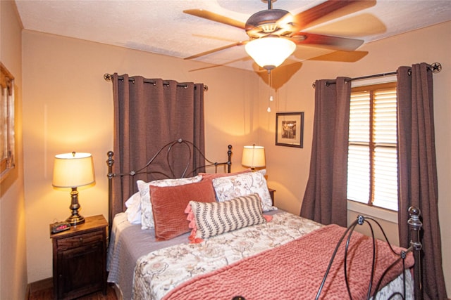 70 Lower Cove Dr, Point Blank, TX 77364 - bedroom featuring multiple windows and a ceiling fan