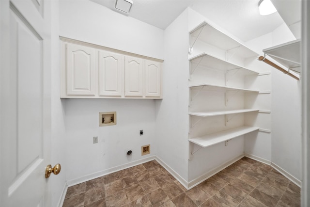 laundry room featuring hookup for a washing machine, hookup for an electric dryer, and baseboards