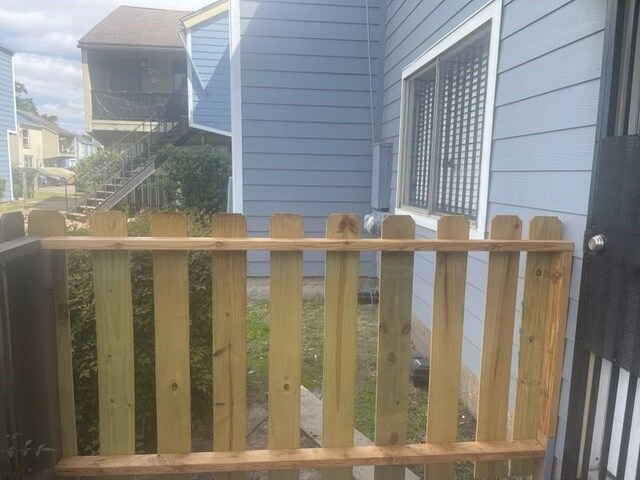 exterior space featuring stairway