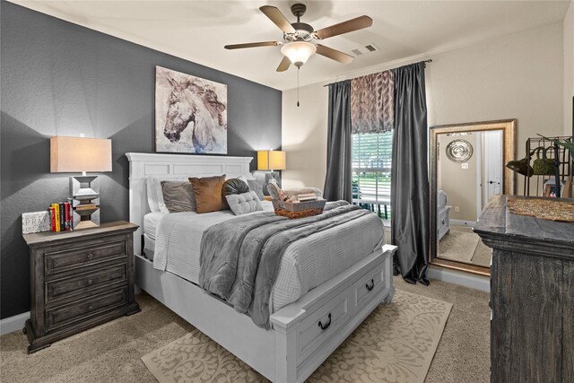 1509 Preserve Ln, Houston, TX 77089 - bedroom featuring light carpet and a ceiling fan