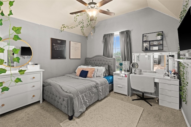 1509 Preserve Ln, Houston, TX 77089 - bedroom with vaulted ceiling, an office area, and ceiling fan
